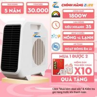 Máy sưởi ZLIFE công suất 1800W quạt sưởi gốm mini để bàn 2 chiều mùa đông cho gia đình và bé