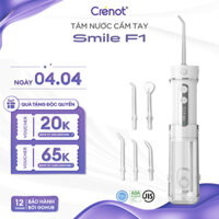 Máy Tăm Nước Cầm Tay Chính hãng Crenot Smile F1 Đầu Nhỏ Gọn Mini Gia Đình Du Lịch Vệ Sinh Tốt Cho Người Niềng Răng Miệng