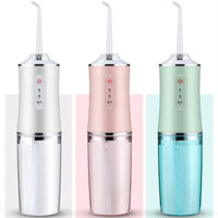 Máy tăm nước cầm tay du lịch Oral Irrigator Water Flosser 4 Heads 220ML Oral Irrigator Rechargeable 3 Modes Water Flosser Cordless