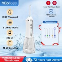 Máy Tăm Nước H2ofloss Cho Răng Không Dây, Xịt Nước Vệ Sinh Răng Chống Nước IPX7 với 5 Chế Độ và 6 Phun, Sạc USB Máy Xịt Răng Nước với 30 Ngày Sử Dụng, Bóng Trọng Lực Cho Việc Sử Dụng Ngược, Bình Nước 300ml