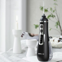 Máy Tăm Nước Waterpulse V500 Thế Hệ Mới-Xịt vệ sinh răng miệng, Niềng Răng - Màu đen
