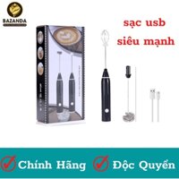 Máy Tạo Bọt Cà Phê và Đánh Trứng 2 đầu sạc điện