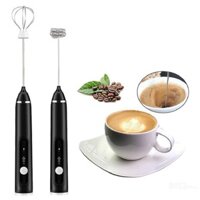 Máy Tạo Bọt Cafe, Máy Đánh Trứng Mini Cầm Tay Sạc Pin 3 Cấp Độ Tặng Kèm 2 Đầu Đánh Chuyên Dụng Bảo Hành 12 Tháng
