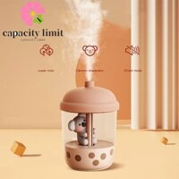 Máy tạo độ ẩm gia dụng GIỚI HẠN GIỚI HẠN, Cốc trà sữa siêu yên tĩnh Máy tạo độ ẩm để bàn cá nhân, Phim hoạt hình hấp thụ nhanh chóng USB Cắm vào 2 chế độ Máy tạo độ ẩm không khí Mini Phòng khách