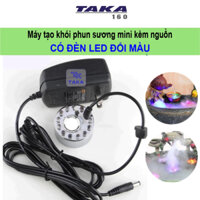 Máy tạo khói bể cá mini phun sương, đèn led đổi màu bằng kim loại chống rỉ trang trí tiểu cảnh, hòn non bộ, thủy sinh