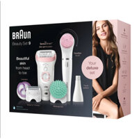 Máy Tẩy, Nhổ Lông Khô & Ướt Braun FaceSpa Silk-épil Beauty Set 9 9/985 BS với 8 phụ kiện đi kèm