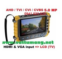 Máy test camera giá rẻ TVI/AHD/CVI 5.0MP cổng HDMI & VGA input
