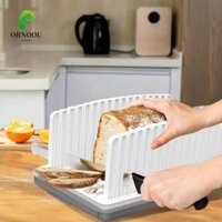 Máy thái bánh mì ORNOOU, với khay vụn bánh mì Hướng dẫn cắt bánh mì chịu nhiệt, Máy thái bánh mì nướng bằng nhựa trắng có thể điều chỉnh độ dày bánh mì Tấm cắt bánh mì Loaf