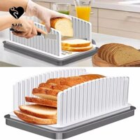 Máy thái bánh mì SJJL, có khay vụn bánh mì Hướng dẫn cắt bánh mì chịu nhiệt, Tấm cắt bánh mì bằng nhựa trắng gia dụng có thể điều chỉnh độ dày tấm cắt bánh mì thương mại