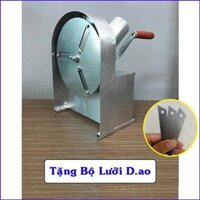 Máy thái hành tỏi quay tay mini, Máy cắt hành khô hành phi, Tặng kèm bộ dao