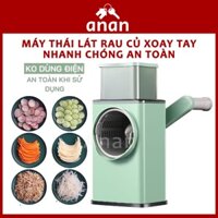 Máy Thái Lát Rau Củ Xoay Tay 4 In 1, Dụng Cụ Bào Sợi, Cắt Lát, Nạo Gọt Củ Quả Đa Năng Cỡ Lớn, Tiết Kiệm Thời Gian