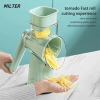 Máy thái rau củ quay tay MILTER, Tiện ích nhà bếp Không gây hại Tay trống Máy bào phô mai quay, Dụng cụ cắt rau tiện lợi Máy xay rau tròn