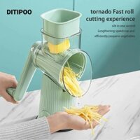 Máy thái rau củ quay tay DITIPOO, Dụng cụ cắt rau củ tiện lợi tròn Máy bào phô mai quay trống, Quà tặng Tiện ích nhà bếp Không gây hại Máy xay rau tay