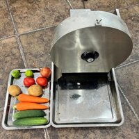 Máy thái rau củ tự động thái sung, sả, ớt, chanh, tắc, thái lát dày mỏng tùy ý muốn, Máy bào thái rau củ quả chạy điện.