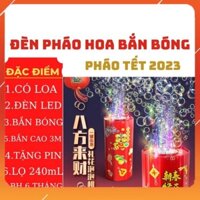 Máy Thổi Bong Bóng Tự Động Có Đèn Led Kèm Nhạc - Loa Bắn Bong Bóng Pháo Hoa Trang Trí Vui Nhộn Đón Tết
