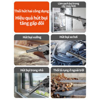 Máy thổi bụi cầm tay dùng pin 1000W, Máy thổi bụi mini Công Suất Lớn Cao Cấp