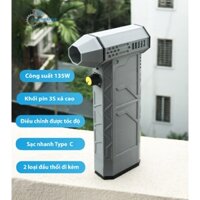 Máy Thổi Cầm Tay Phản Lực 130000RPM Pin 3S Bản Nâng Cấp 12V Siêu Mạnh - Quạt Thổi JetFan Mini Công Suất Lớn