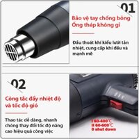 Máy Thổi Hơi Nóng, Máy Khò Nhiệt Kushima 1500w Chính Hãng