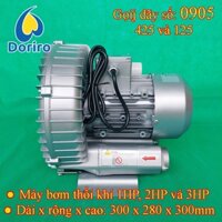 Máy thổi khí hồ bơi, bể spa, bể cá cảnh – Công suất 1HP, 2HP (Qmax=140m3/h) và 3HP (điện áp 220V-1 pha và 380V-3pha)