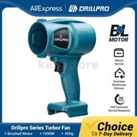 Máy thổi tuabin Drillpro 1000W Động cơ chải tương thích với pin Makita Nhẹ và mạnh mẽ Điều khiển tốc độ biến đổi vô hạn Ổ cắm khí hiệu quả cao