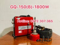 Máy thông tắc GQ-150B-1800W tặng kèm cuộn dây lò xo đường kính 16mm dài 15,2m và 4,5m mét dây lò xo phi 8