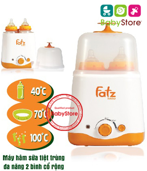 Máy tiệt trùng hâm sữa đa năng 2 bình Fatzbaby FB3011SL