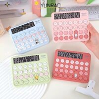 Máy tính 12 chữ số YUNRAO, Máy tính để bàn đầy màu sắc ABS, Màn hình LCD lớn dễ thương Bàn phím chấm cơ Nút tròn lớn Đồ dùng học tập Học sinh / Văn phòng phẩm tài chính