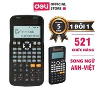Máy tính 580 deli(521 Tính Năng Như CASIO Fx-580VN X) chuyên dụng đem vào phòng thi bảo hành 5 năm