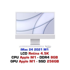 Máy tính All in One Apple iMac 24inch M1 MGPC3SA/A - Apple M1, 8GB RAM, 256GB SSD, 8-core GPU, 24 inch