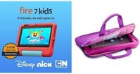 Máy tính bảng Amazon Fire 7 Kids 7, 16GB (Đỏ) và túi khóa kéo trẻ em (Hồng)