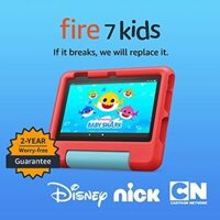 Máy tính bảng Amazon Fire 7 Kids, màn hình 7 inch, bộ nhớ 16GB (đỏ) + 2 bộ bảo vệ màn hình.