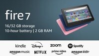 Máy tính bảng Amazon Fire 7, màn hình 7 inch, 16 GB, pin 10 giờ, nhẹ và di động, giải trí tại nhà & di chuyển, 2022, Màu đen, không quảng cáo trên màn hình khóa