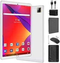 Máy tính bảng Android 2023 10.1 inch, có bàn phím, ROM 64GB + RAM 4GB, 512GB mở rộng, WiFi 5Ghz, Bluetooth 5.0, Camera kép 13+5MP, lõi tứ, IPS FHD.