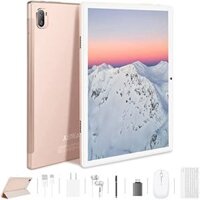 Máy tính bảng JUSYEA Android 11 2 trong 1: 10 inch, RAM 4GB, ROM 64GB, mở rộng 128GB, WiFi 5G + 2.4G, Pin 8000mAh, Bluetooth 5.0, kèm Bàn phím + Chuột (màu Vàng hồng)