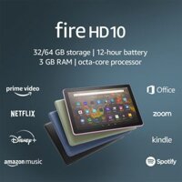 Máy tính bảng Kindle Fire HD 10 - 2021 Mới Nguyên Seal Bảo Hành 12 Tháng