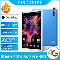 Máy tính bảng S16 thông minh (12GB/512GB) Màn hình lớn tablet PC Android Thẻ SIM kép WIFI Khóa học trực tuyến COD