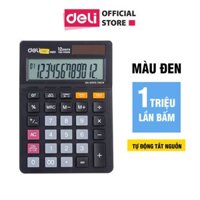 Máy tính cầm tay để bàn Deli - Màn hình LCD, pin mặt trời - Đen - 1 chiếc - EM01320