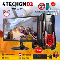 Máy tính chơi Game 4TechGM03 core i5 ram 8GB hdd 500G vga GTX750 + màn hình LG 24inch(chuyên GTA Overwatch) - Tặng Phím Chuột Gamers DareU & Tai Nghe Gaming 7.1 GS510.