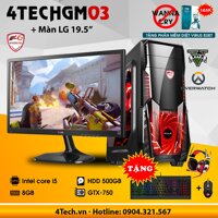 Máy tính chơi Game 4TechGM03 core i5 ram 8GB hdd 500G vga GTX750 + màn hình LG 19.5 inch (chuyên GTA Overwatch) - Tặng phím chuột Gamers DareU & Tai nghe Gaming 7.1 GS510. [bonus]