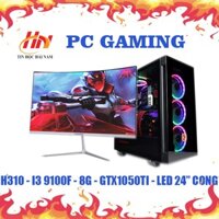 máy tính chơi game (HNC-IN1) core i3-8100/ 1050ti/ màn 27” IPS