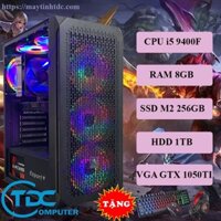 Máy tính chơi game thiết kế đồ họa MAX PC CPU core i5 9400F, Ram 8GB,SSD M2 256GB, HDD 1TB Card 1050TI + Qùa tặng