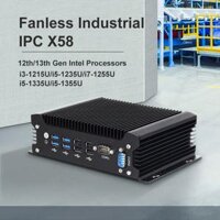 Máy tính công nghiệp Mini fanless Intel Core i7 1355u 1255u DDR5 M.2 SSD 2X Com RS232 2X Lan 8X USB WIFI Sim 4G LTE Windows Linux