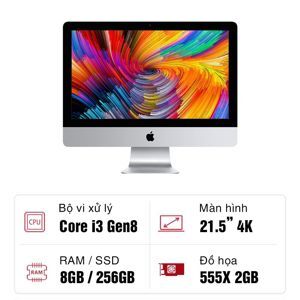 Máy tính để bàn Apple iMac Mid 2020 MHK23SA - Intel Core i3, 8GB RAM, SSD 256GB, Intel UHD Graphics 630 + AMD Radeon Pro 555X 2GB GDDR5, 21.5 inch