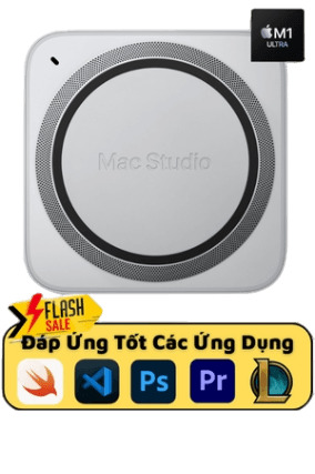 Máy tính để bàn Apple Mac Studio MJMW3SA/A - Apple M1 Ultra, RAM 64GB, SSD 1TB, 48‑core GPU