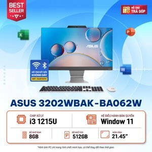 Máy tính để bàn Asus A3202WBAK-BA062W - Intel Core i3-1215U, 8GB RAM, SSD 512GB, Intel UHD Graphics, 21.45 inch