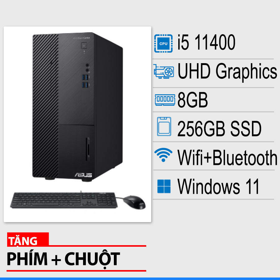 Máy tính để bàn Asus D700MC-511400035W - Intel Core i5-11400, 8GB RAM, SSD 256GB, Intel UHD Graphics