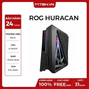 Máy tính để bàn Asus Rog Huracan G21CX-VN006T - Intel Core i5-9400, 8GB RAM, SSD 512GB + HDD 1TB, Nvidia GeForce RTX 2060 6GB GDDR6 + Intel UHD Graphics 630
