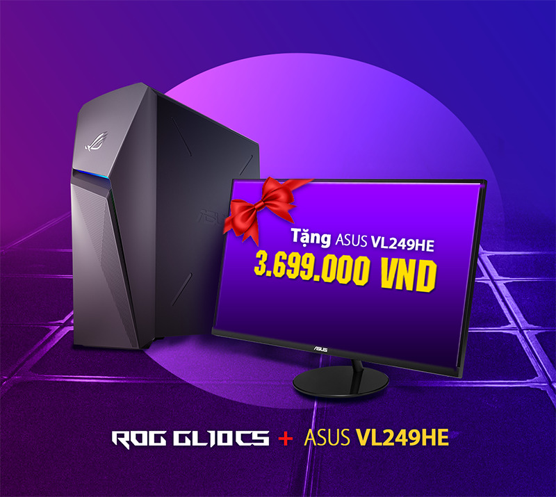 Máy tính để bàn Asus Rog Strix GL10CS-VN021T - Intel Core i5-9400, 8GB RAM, SSD 512GB, Nvidia GeForce GTX 1660Ti 6GB GDDR6