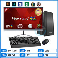 Máy Tính Để Bàn Core i7 11700 | 16G | 250G SSD | 1TB HDD | Màn hình 27″