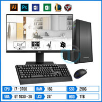 Máy Tính Để Bàn Core i7 9700F | 16G | 250G SSD | 1TB HDD | 24″ | VGA Rời